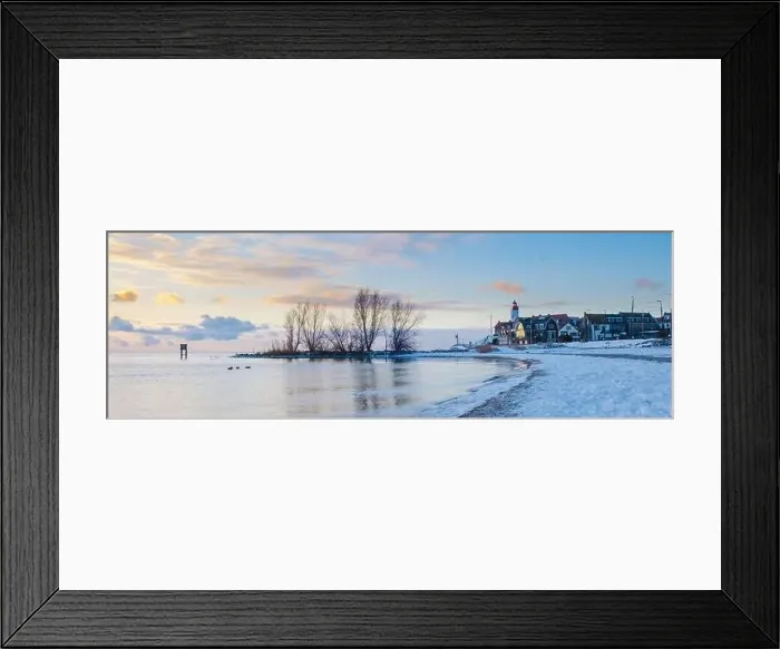 Framed Print : Lighthouse of Urk during winter with snow landscape in the Netherlands. Dutch village in winter with snow Framed Print : Lighthouse of Urk during winter with snow landscape in the Netherlands. Dutch village in winter with snow