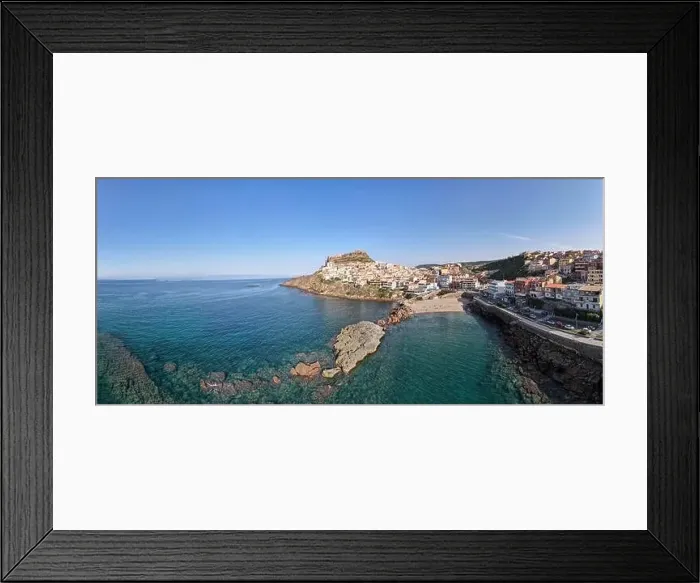 Framed Print : Drone view at the village of Castelsardo on Sardinia in Italy Framed Print : Drone view at the village of Castelsardo on Sardinia in Italy