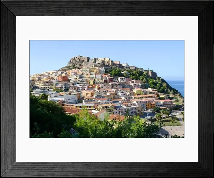Framed Print : View at the village of Castelsardo on Sardinia in Italy Framed Print : View at the village of Castelsardo on Sardinia in Italy
