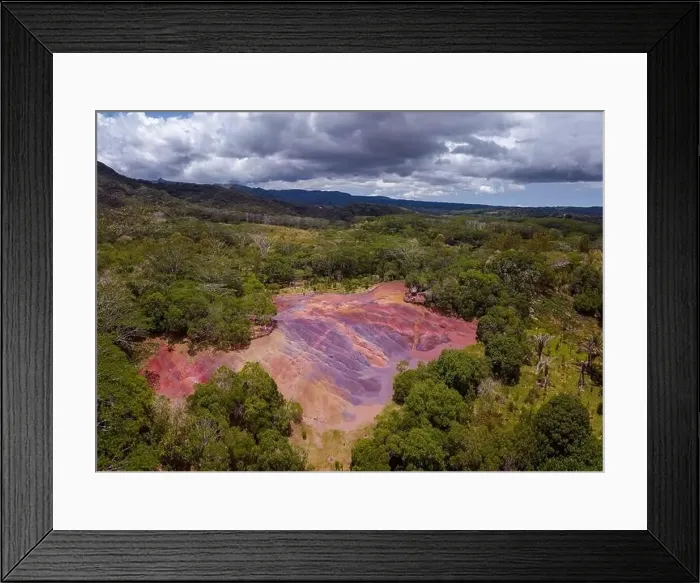 Framed Print : Chamarel Seven Colored Earth Geopark in Riviere noire district Framed Print : Chamarel Seven Colored Earth Geopark in Riviere noire district
