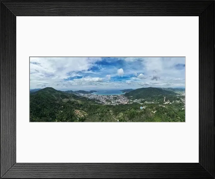 Framed Print : Phuket Thailand patong bay. Panorama landscape nature view from Drone camera Framed Print : Phuket Thailand patong bay. Panorama landscape nature view from Drone camera