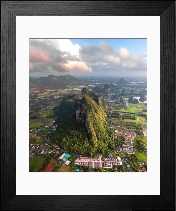Framed Print : Khao Ok Thalu Khuha Sawan mountain in Phattalung, Thailand Framed Print : Khao Ok Thalu Khuha Sawan mountain in Phattalung, Thailand