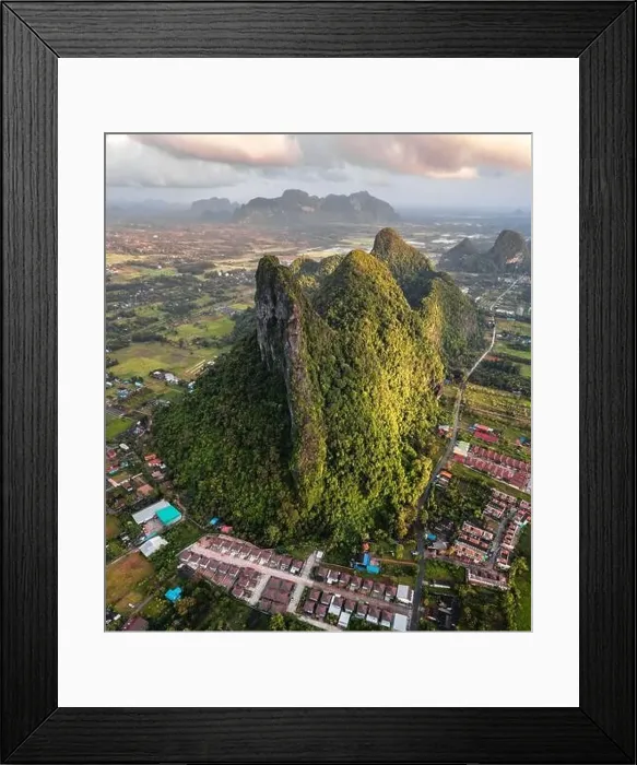 Framed Print : Khao Ok Thalu Khuha Sawan mountain in Phattalung, Thailand Framed Print : Khao Ok Thalu Khuha Sawan mountain in Phattalung, Thailand