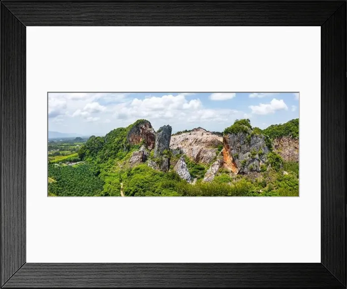 Framed Print : Aerial view of Khao Khuha mountain in Songkhla, Thailand Framed Print : Aerial view of Khao Khuha mountain in Songkhla, Thailand