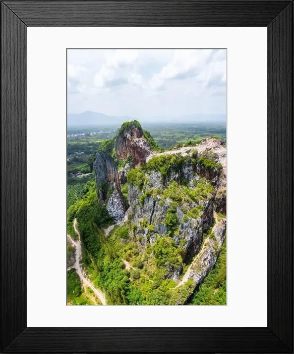 Framed Print : Aerial view of Khao Khuha mountain in Songkhla, Thailand Framed Print : Aerial view of Khao Khuha mountain in Songkhla, Thailand