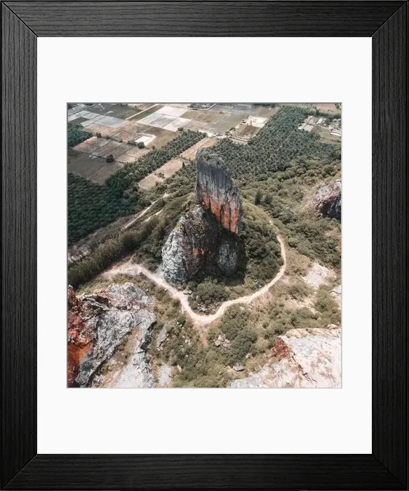 Framed Print : Aerial view of Khao Khuha mountain in Songkhla, Thailand Framed Print : Aerial view of Khao Khuha mountain in Songkhla, Thailand