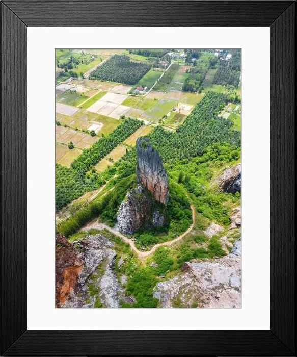 Framed Print : Aerial view of Khao Khuha mountain in Songkhla, Thailand Framed Print : Aerial view of Khao Khuha mountain in Songkhla, Thailand