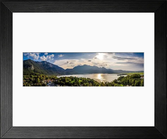 Framed Print : Kochelsee lake beautiful alps panorama in bavaria. Scenic Drone shot Framed Print : Kochelsee lake beautiful alps panorama in bavaria. Scenic Drone shot