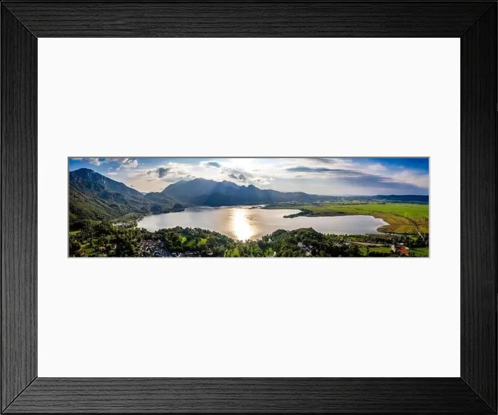 Framed Print : Kochelsee lake beautiful alps panorama in bavaria. Scenic Drone shot Framed Print : Kochelsee lake beautiful alps panorama in bavaria. Scenic Drone shot