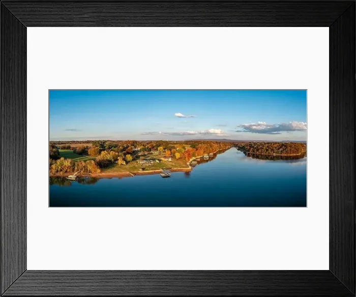 Framed Print : High resolution aerial view panorama of lakefront homes Framed Print : High resolution aerial view panorama of lakefront homes