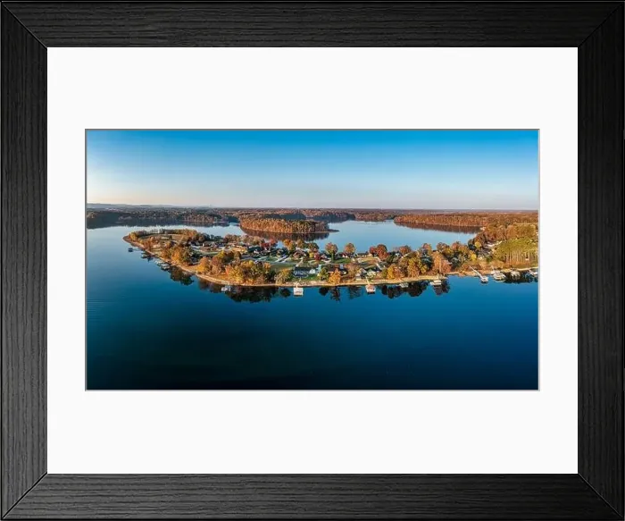 Framed Print : High resolution aerial view panorama of lakefront homes Framed Print : High resolution aerial view panorama of lakefront homes