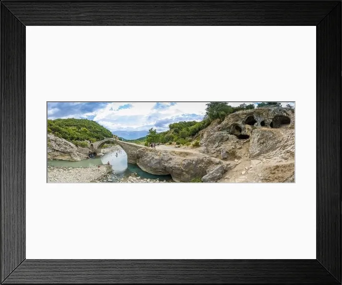 Framed Print : Panorama of thermal springs in Canyon Langarica in Albania, Europe, Summer 2022 Framed Print : Panorama of thermal springs in Canyon Langarica in Albania, Europe, Summer 2022