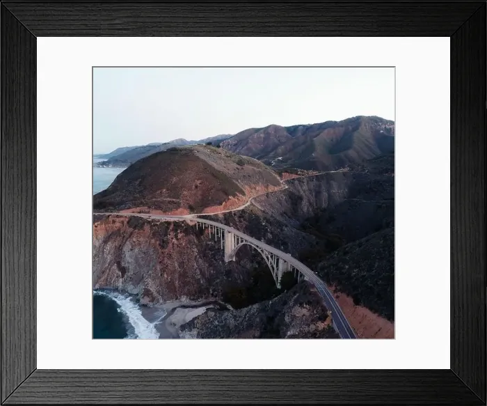 Framed Print : Bixby Bridge in Big Sur California, aerial Framed Print : Bixby Bridge in Big Sur California, aerial