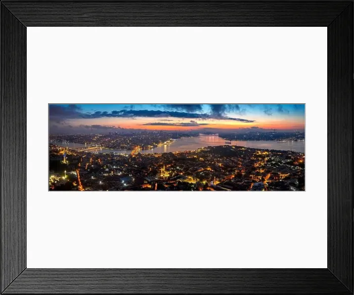 Framed Print : Panorama of Istanbul city at twilight in Turkey Framed Print : Panorama of Istanbul city at twilight in Turkey