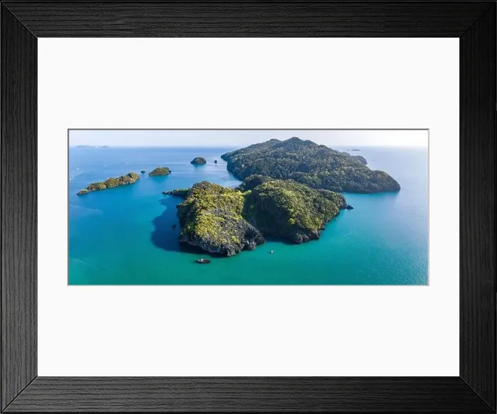 Framed Print : Aerial view of Prasat Hin Pun Yod secret beach in Satun, Thailand Framed Print : Aerial view of Prasat Hin Pun Yod secret beach in Satun, Thailand