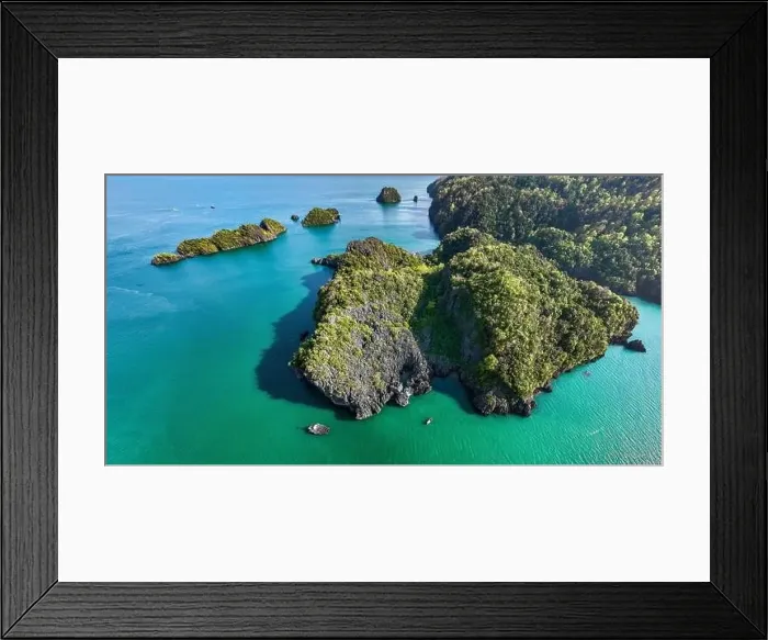 Framed Print : Aerial view of Prasat Hin Pun Yod secret beach in Satun, Thailand Framed Print : Aerial view of Prasat Hin Pun Yod secret beach in Satun, Thailand