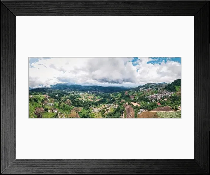 Framed Print : Drone panorama over the hill in north of Thailand Framed Print : Drone panorama over the hill in north of Thailand