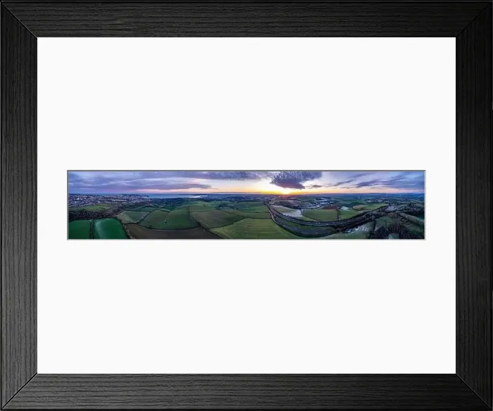 Framed Print : Sunset over Frosty fields and farms from a drone, Torquay, Torbay, Devon, England, Europe Framed Print : Sunset over Frosty fields and farms from a drone, Torquay, Torbay, Devon, England, Europe