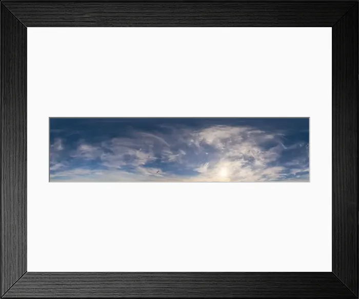 Framed Print : Dark blue sunset sky panorama with Cumulus clouds Framed Print : Dark blue sunset sky panorama with Cumulus clouds