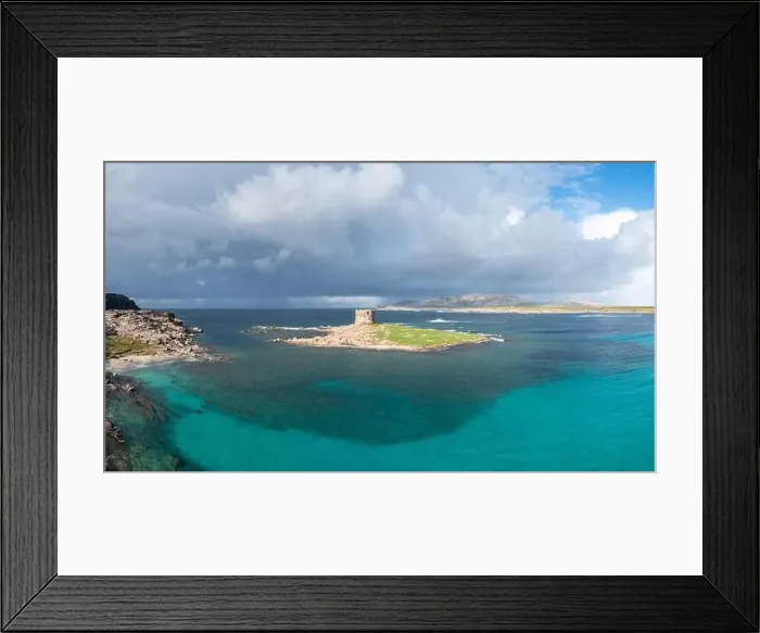 Framed Print : High angle view of the Pelosa Watchtower near Stintino on the coast of Sardinia Framed Print : High angle view of the Pelosa Watchtower near Stintino on the coast of Sardinia