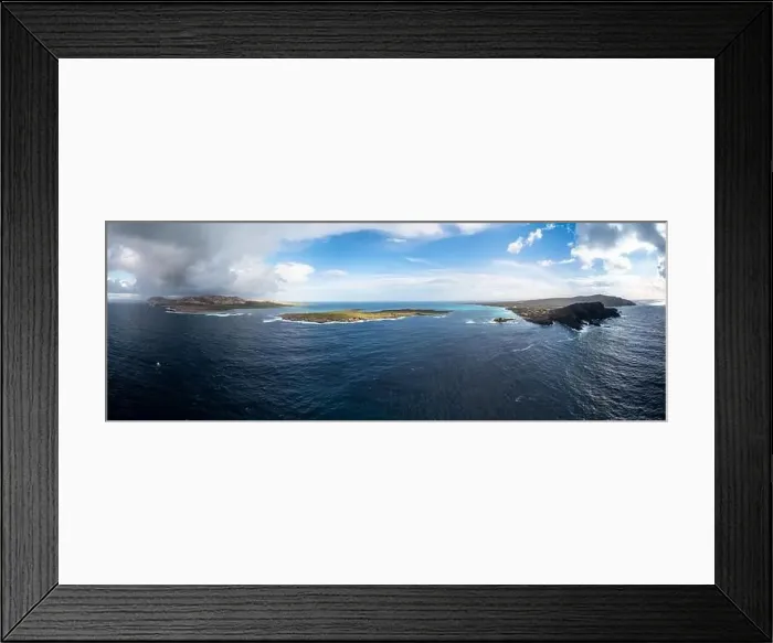 Framed Print : panorama drone view of Capo Falcone and the northwestern coast of Sardinia Framed Print : panorama drone view of Capo Falcone and the northwestern coast of Sardinia