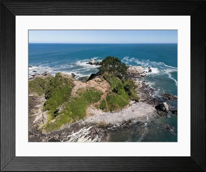 Framed Print : Aerial shot of the picturesque Isla Maiquillahue in the Pacific Ocean of Chile Framed Print : Aerial shot of the picturesque Isla Maiquillahue in the Pacific Ocean of Chile