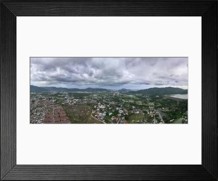 Framed Print : Panorama nature view Aerial view of Kathu district Phuket Thailand from Drone camera High angle view Framed Print : Panorama nature view Aerial view of Kathu district Phuket Thailand from Drone camera High angle view