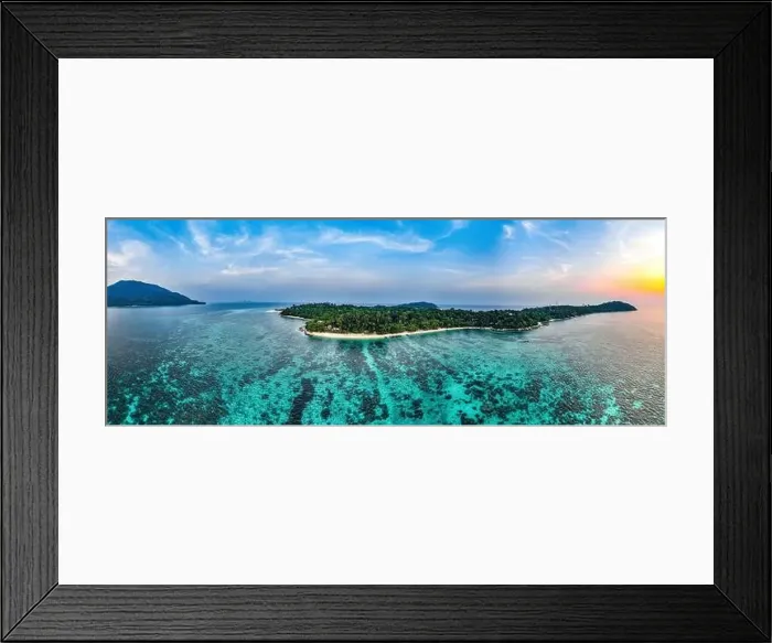 Framed Print : Aerial view of Sunset beach in koh Lipe, Thailand Framed Print : Aerial view of Sunset beach in koh Lipe, Thailand