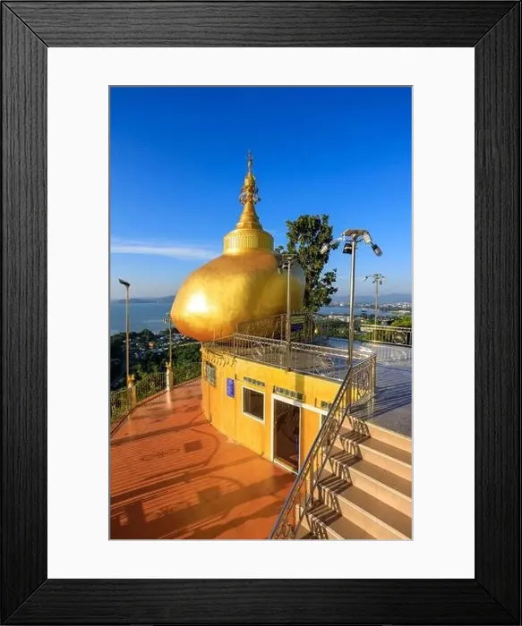Framed Print : A drone aerial view of Wat Koh Siray is a Theravada Buddhist Thai temple located on Koh Siray near Phuket Framed Print : A drone aerial view of Wat Koh Siray is a Theravada Buddhist Thai temple located on Koh Siray near Phuket