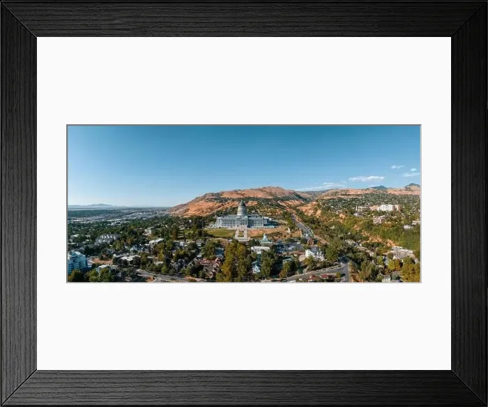 Framed Print : Aerial panoramic view of the Salt Lake City skyline Utah Framed Print : Aerial panoramic view of the Salt Lake City skyline Utah