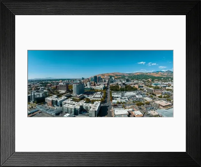 Framed Print : Aerial panoramic view of the Salt Lake City skyline Utah Framed Print : Aerial panoramic view of the Salt Lake City skyline Utah