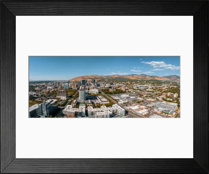 Framed Print : Aerial panoramic view of the Salt Lake City skyline Utah Framed Print : Aerial panoramic view of the Salt Lake City skyline Utah