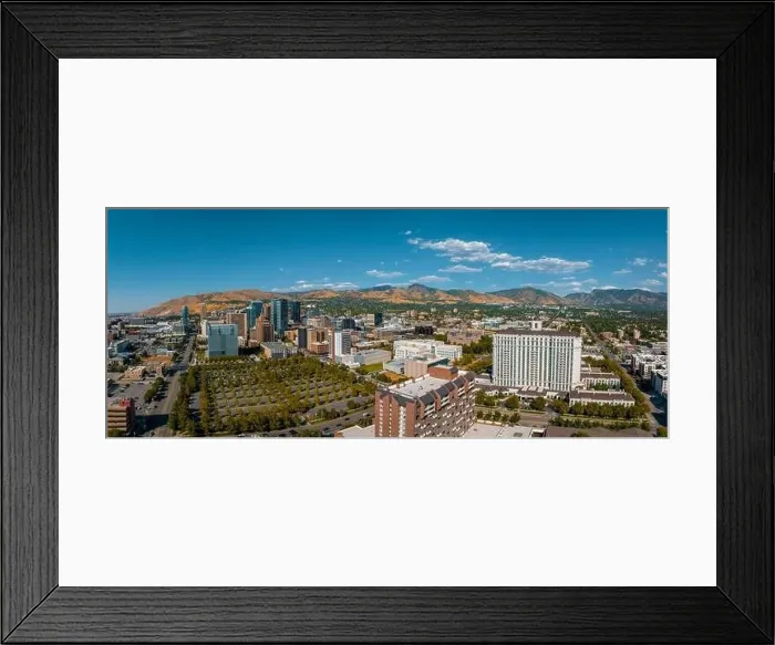 Framed Print : Aerial panoramic view of the Salt Lake City skyline Utah Framed Print : Aerial panoramic view of the Salt Lake City skyline Utah