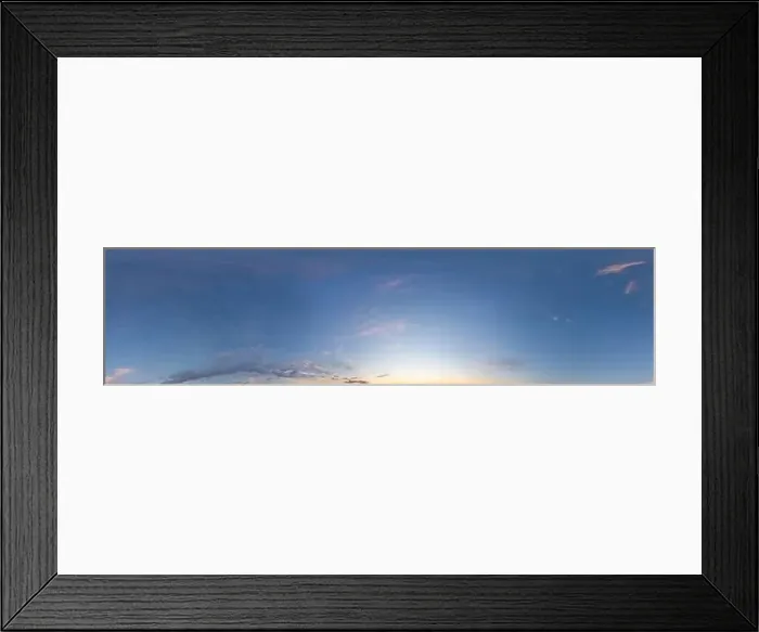 Framed Print : Dark blue sunset sky panorama with pink Cirrus clouds Framed Print : Dark blue sunset sky panorama with pink Cirrus clouds