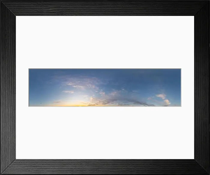 Framed Print : Dark blue sunset sky panorama with pink Cirrus clouds Framed Print : Dark blue sunset sky panorama with pink Cirrus clouds