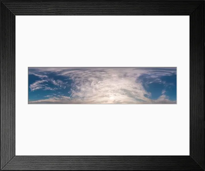 Framed Print : Dark blue sunset sky panorama with golden Cumulus clouds Framed Print : Dark blue sunset sky panorama with golden Cumulus clouds
