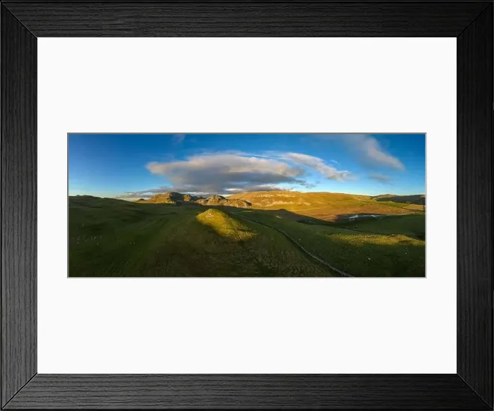 Framed Print : An aerial view of a collection of Limestone Hills situated near the North Yorkshire Village of Settle, UK Framed Print : An aerial view of a collection of Limestone Hills situated near the North Yorkshire Village of Settle, UK