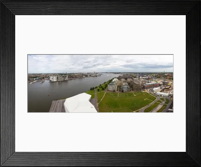 Framed Print : amsterdam city landscape panoramic view onto nordzeekanaal Framed Print : amsterdam city landscape panoramic view onto nordzeekanaal