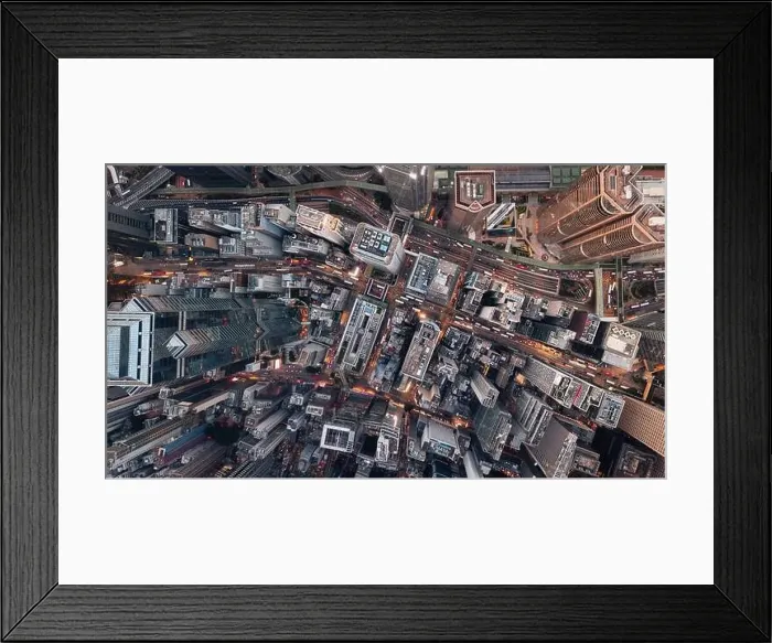Framed Print : Aerial view of the Central area in Hong Kong during peak hours Framed Print : Aerial view of the Central area in Hong Kong during peak hours