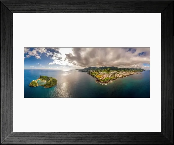 Framed Print : Panorama from Vila Franca do Campo to Sao Miguel (Portugal) Framed Print : Panorama from Vila Franca do Campo to Sao Miguel (Portugal)
