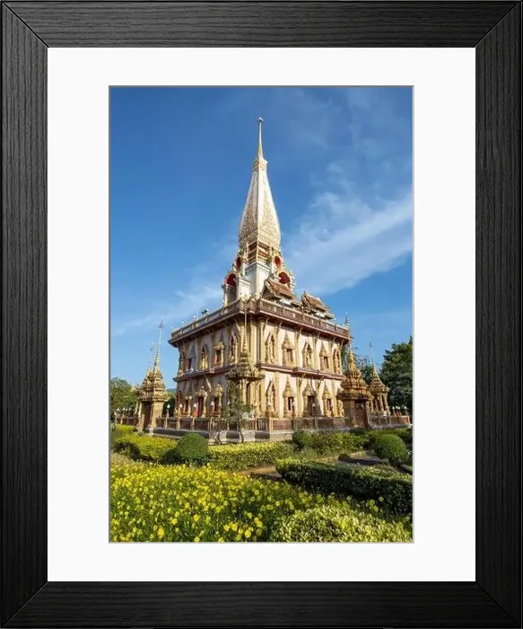 Framed Print : Aerial drone view of Wat Chalong a Thai buddhist temple located in Phuket, Thailand Framed Print : Aerial drone view of Wat Chalong a Thai buddhist temple located in Phuket, Thailand