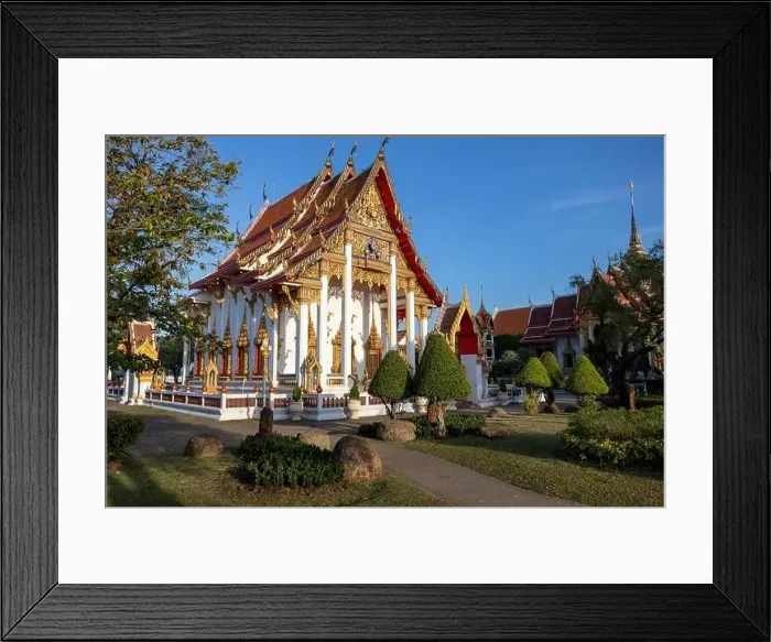 Framed Print : Aerial drone view of Wat Chalong a Thai buddhist temple located in Phuket, Thailand Framed Print : Aerial drone view of Wat Chalong a Thai buddhist temple located in Phuket, Thailand