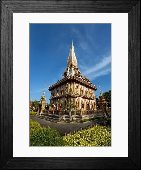Framed Print : Aerial drone view of Wat Chalong a Thai buddhist temple located in Phuket, Thailand Framed Print : Aerial drone view of Wat Chalong a Thai buddhist temple located in Phuket, Thailand