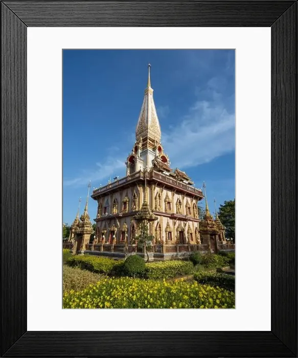 Framed Print : Aerial drone view of Wat Chalong a Thai buddhist temple located in Phuket, Thailand Framed Print : Aerial drone view of Wat Chalong a Thai buddhist temple located in Phuket, Thailand