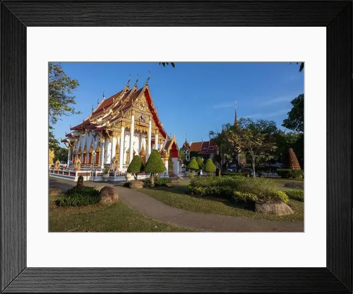 Framed Print : Aerial drone view of Wat Chalong a Thai buddhist temple located in Phuket, Thailand Framed Print : Aerial drone view of Wat Chalong a Thai buddhist temple located in Phuket, Thailand