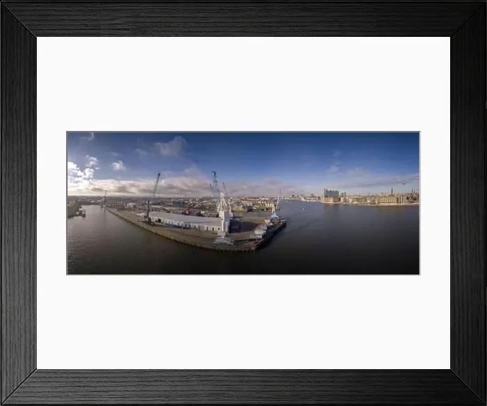 Framed Print : Aerial view of the port of Hamburg Framed Print : Aerial view of the port of Hamburg