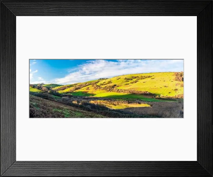Framed Print : Fields and Farms over Man Sands from a drone, Brixham, Kingswear, Devon, England, Europe Framed Print : Fields and Farms over Man Sands from a drone, Brixham, Kingswear, Devon, England, Europe