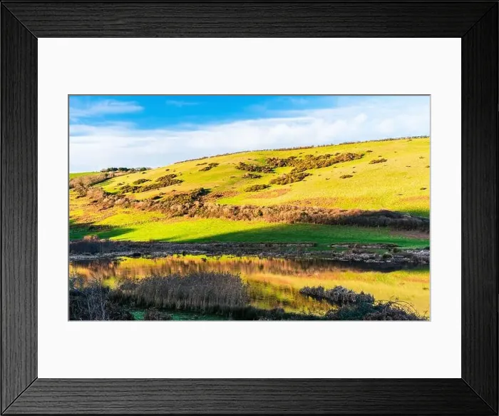 Framed Print : Fields and Farms over Man Sands from a drone, Brixham, Kingswear, Devon, England, Europe Framed Print : Fields and Farms over Man Sands from a drone, Brixham, Kingswear, Devon, England, Europe