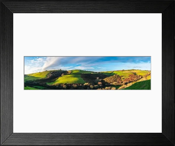 Framed Print : Fields and Farms over Man Sands from a drone, Brixham, Kingswear, Devon, England, Europe Framed Print : Fields and Farms over Man Sands from a drone, Brixham, Kingswear, Devon, England, Europe