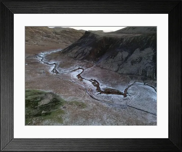 Framed Print : Hot Spring at Reykjadalur in Iceland in December 2022 on a cold evening Framed Print : Hot Spring at Reykjadalur in Iceland in December 2022 on a cold evening